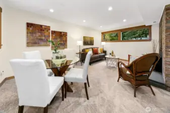 Lower level family room with it's own fireplace