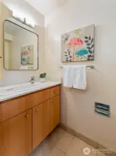 1/2 bathroom on lower level