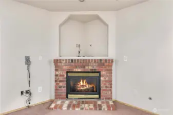 Gas fireplace to keep you cozy and the perfect spot for your tv.
