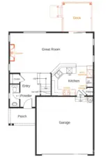 Plan 1870 Floor 1 showing structural & interior options