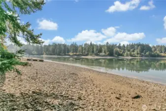 Beach provides easy access to Filucy Bay with kayak or boat
