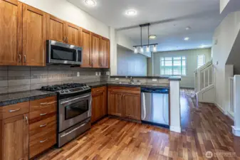 Kitchen has great storage & function.