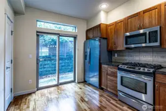 Private Patio off the kitchen.  Pantry to the left.