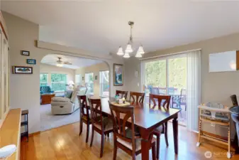 dining room with bamboo floors
