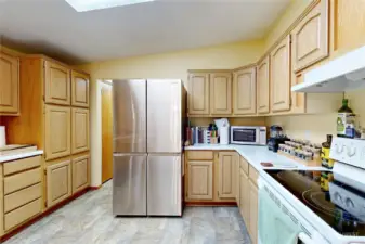 new stainless steel fridge in kitchen