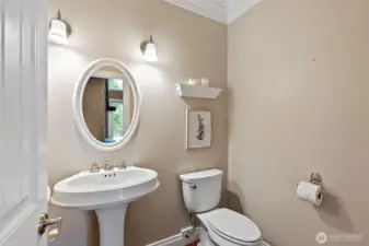 Powder room on the main level.