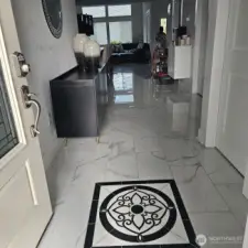 The house welcomes you to a custom medallion.