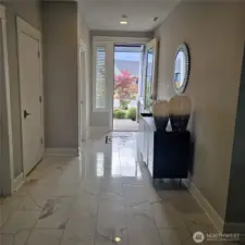 On your way out of the house.