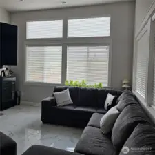 Vault ceilings in the living room.
