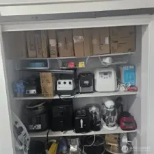 Pantry, pretty big, picture does not do justice to the pantry, with barn door.