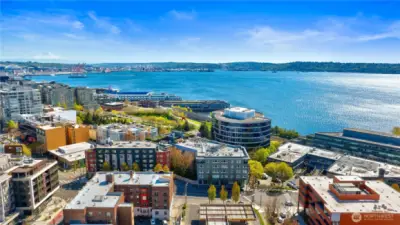 From the rooftop you get a beautiful view of the Sound.