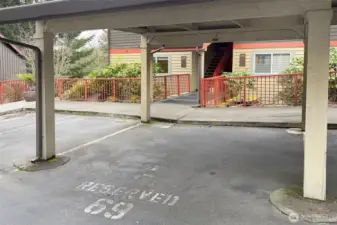 You'll have a reserved, covered parking space right outside your front door!