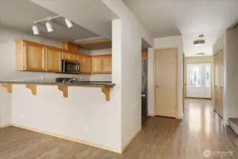 Dinning room into Kitchen.