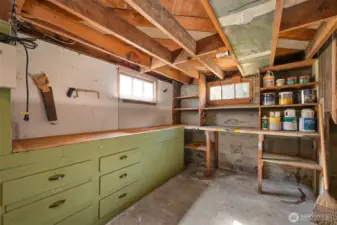 Workshop area in basement
