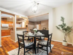 The dining room features French doors that open to the covered patio...perfect for entertaining!