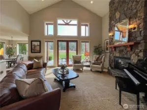 Surrounding by windows on all sides, natural light illuminates the home.