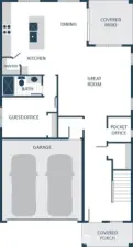 Image is a rendering. Photographs are for illustrative purposes only. Features, finishes, interior/exterior colors, landscaping and floorplan shown may vary from actual homes built.