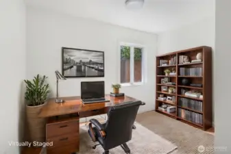 3 rd bedroom displayed as an office.
