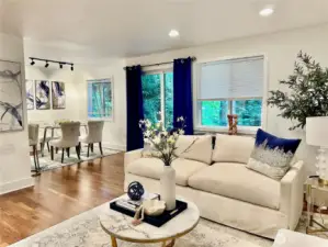 open living-dinning area