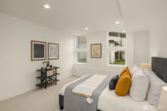 Lower level features a bedroom with an ensuite and closet. New carpet.