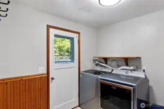 Laundry with back yard access