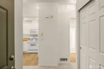 Entry with hall closet
