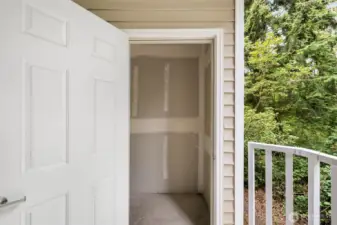 Storage closet on deck