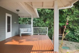 Freshly painted exterior and yet another  covered spot to kick back and take in the views.