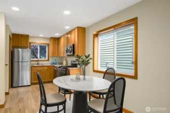 Dining Space with large picture window.