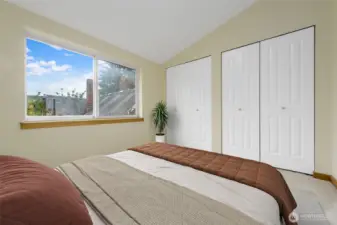 Double Closet in the East-facing upstairs Bedroom.