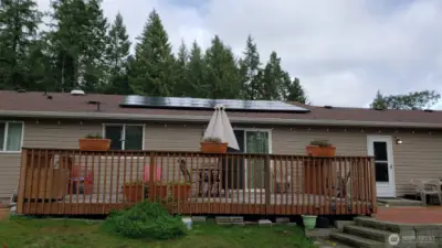 Back deck and Solar Panels on home