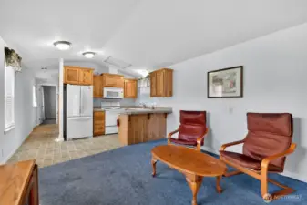 living room and kitchen in caretaker unit