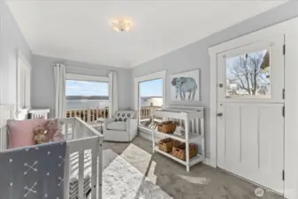 Nursery with a view of Seattle's skyline.