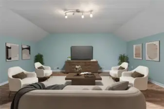 Upstairs loft virtually staged