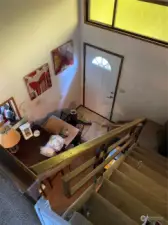 up the stairs