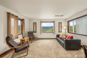 ADU living room with beautiful views.