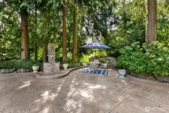 Hot Tub area with 220 and shower or nook for table.
