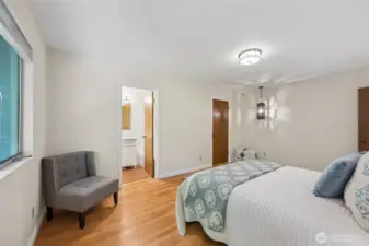 Private bathroom in the primary. walk-in closet on the right