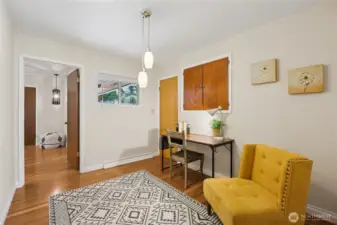Main floor office space with closet space