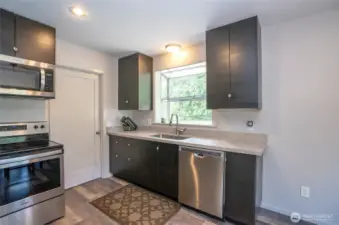 Another perspective of the beautifully remodeled kitchen.