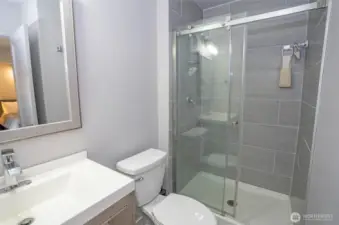 beautifully tiled shower