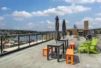 City, water and mountain views from the roof top!