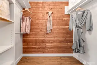 Cedar lined walk-in closet