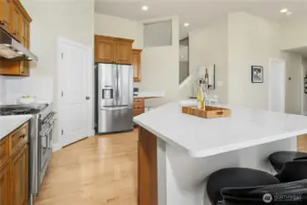 Lots of well-designed space in the gorgeous kitchen