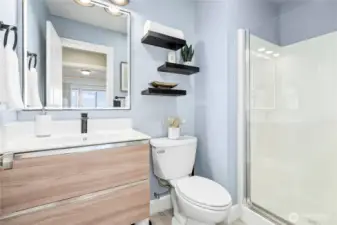 Main floor 3/4 bath next to the 2nd bedroom