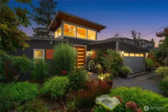 gorgeously landscaped front yard.