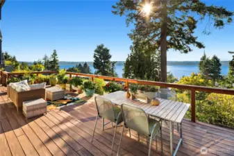 expansive deck with incredible west views.