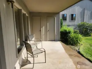 Convenient STORAGE on the patio, as well!