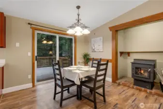 Dining space, Pellet Stove