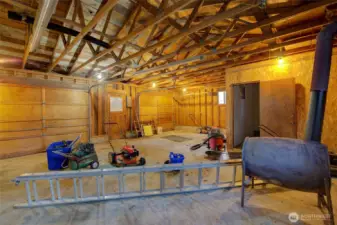 Interior of the large detached garage